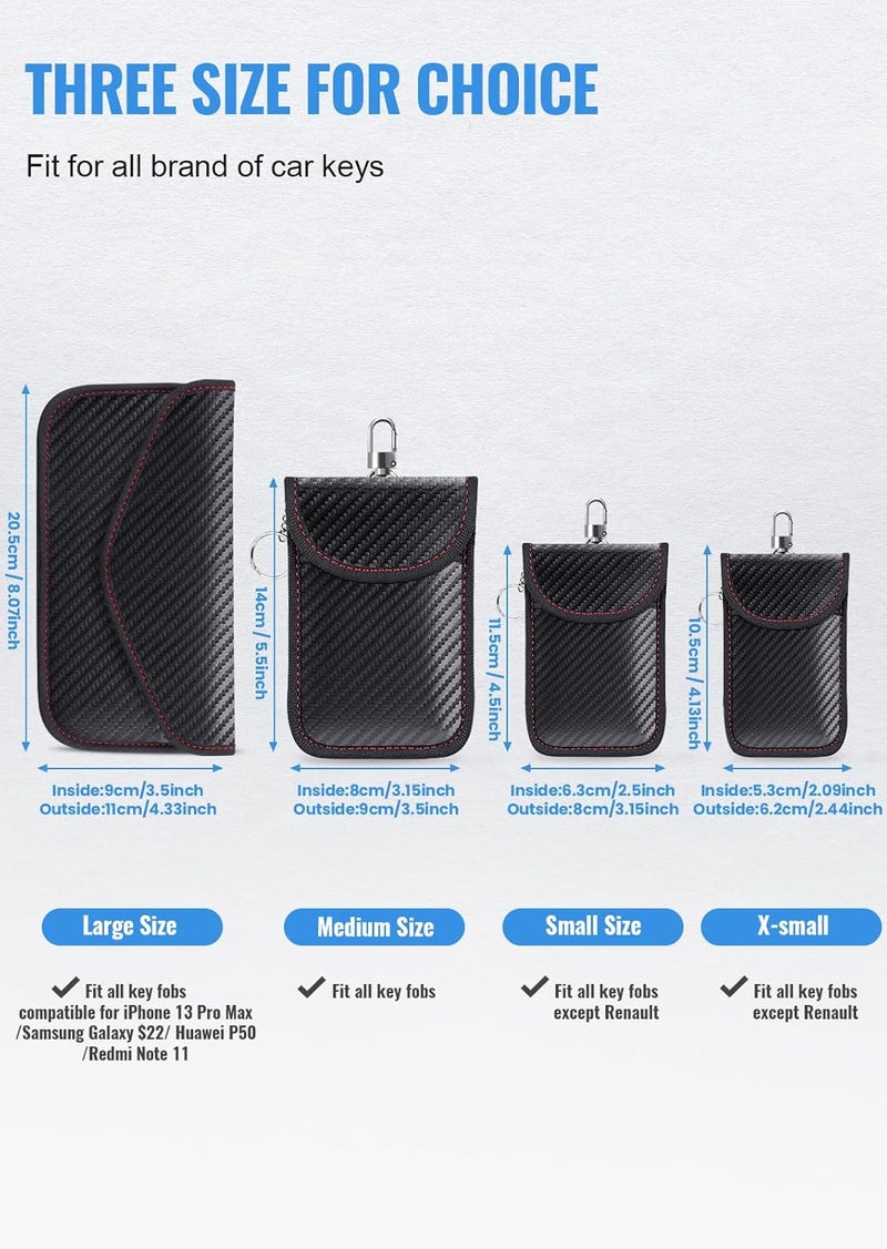 lanpard Faraday Bag for Key Fob(2 Pack), Faraday Cage Protector, Car RFID Signal Blocking Key Fob Protector, Double-Layers of Shielding Carbon Fiber Material Anti-Theft Faraday Pouch - Image 2